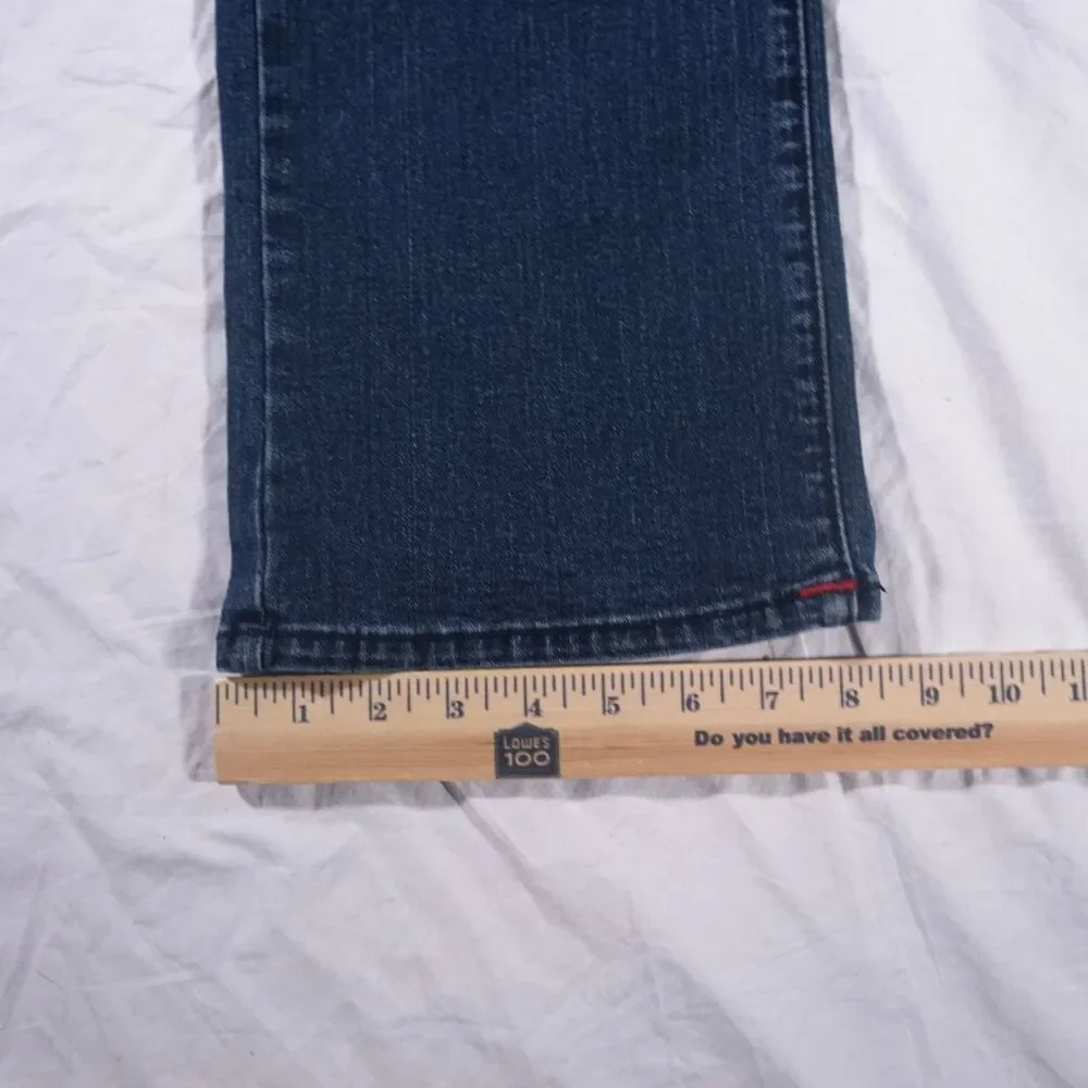 True Religion Ricky Jeans Relaxed Straight Blue Red Stitch Mens 36 36x34